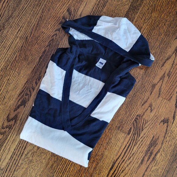 GAP Striped Hoodie Navy Blue White Women's Size M Lightweight - Picture 4 of 12